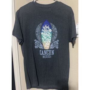 Cancun Mexico Men's M Graphic T Shirt Gray Tropical Cruise Vacation Destination